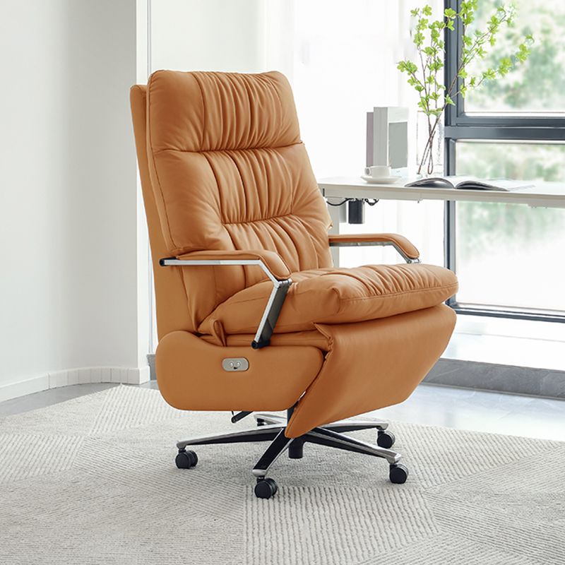 Modern Slide Office Chair Padded Arms Leather Adjustable Seat Height Chair