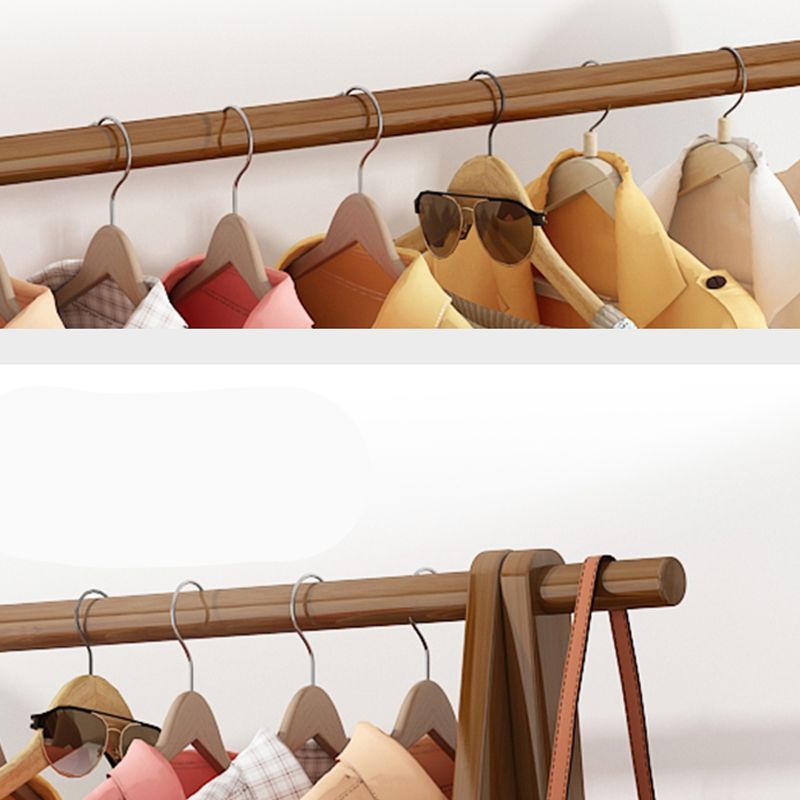 Solid Wooden Coat Rack Shelf Storage and Hanging Rail Coat Hanger