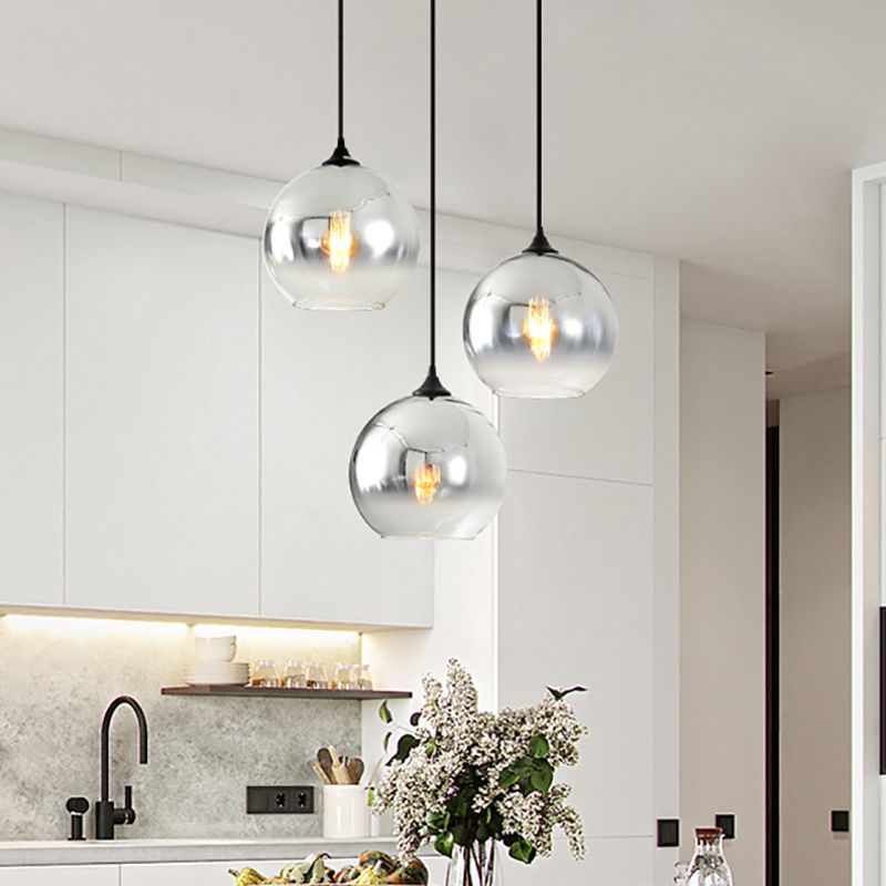 Modern Style Spherical Shape Pendant Lighting Glass 1 Light Pendant Light for Restaurant