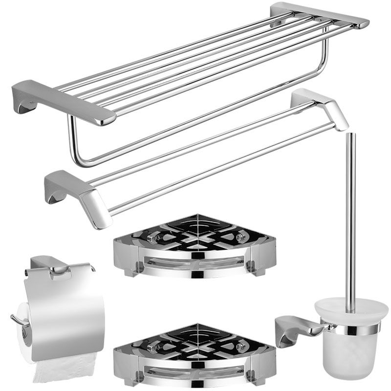 Silver Bathroom Accessories Hardware Set Modern Bathroom Accessory Kit