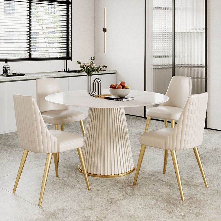 Nordic Glam Style Chairs Armless Chair for Kitchen with Metal Legs