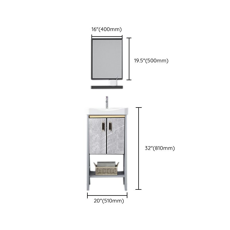 Modern Aluminium Faucet Included Bathroom Sink Vanity with Soft Close Door