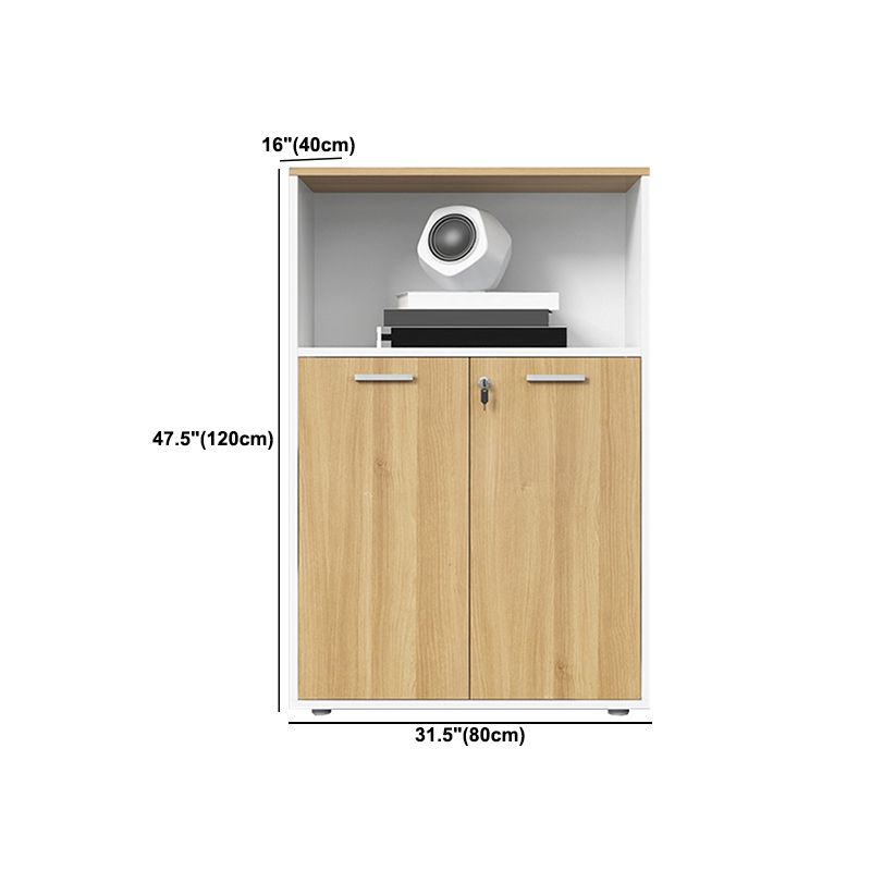 Nordic Style File Cabinets Solid Wood Frame Horizontal File Cabinet with Key Lock Office