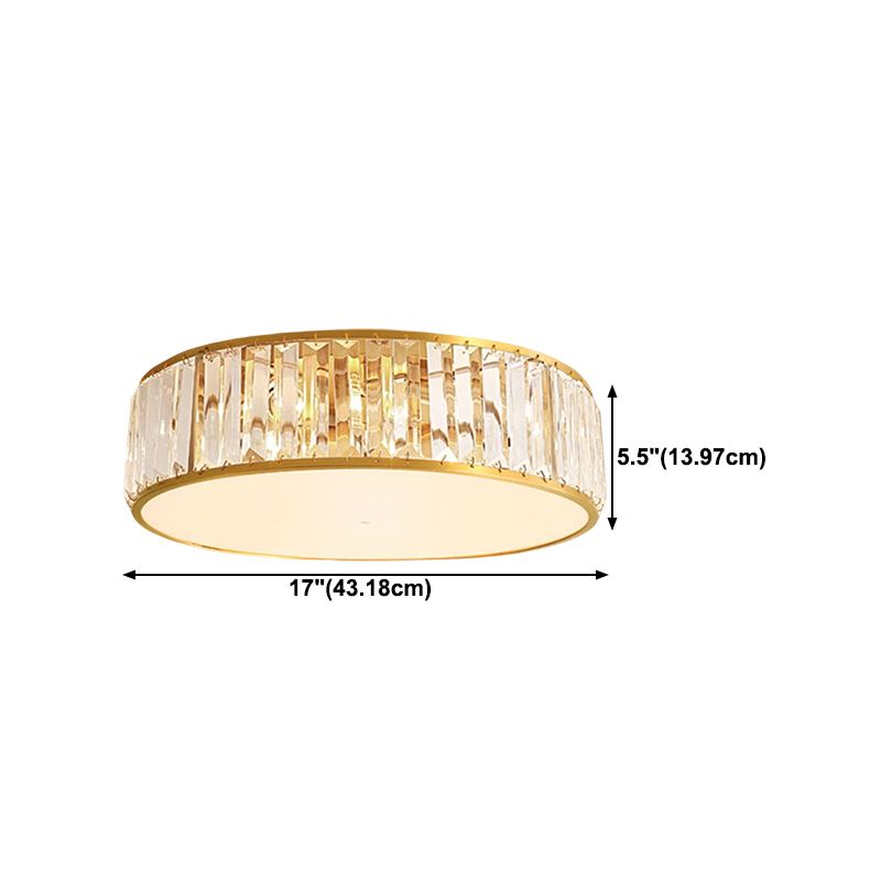 Colonial Style Ceiling Light Simple Flush Mount Ceiling Lamp with Glass Shade for Bedroom