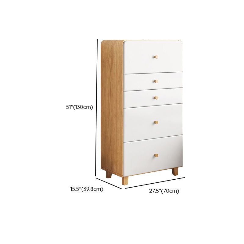 Wooden Modern Coat Locker White Glossy Kids Closet with Garment Rod