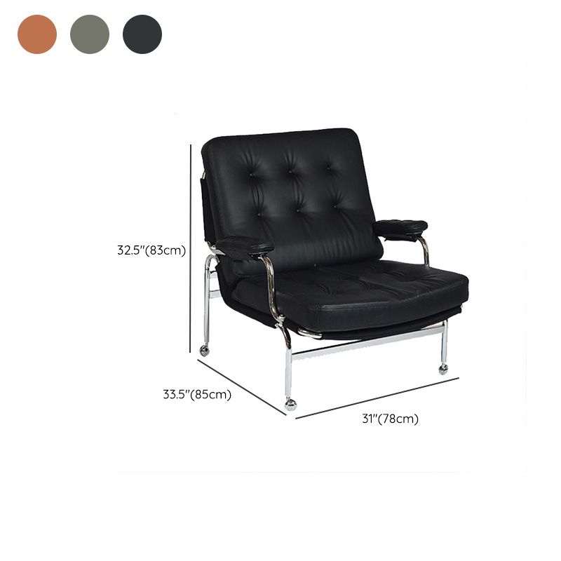 Fixed Back Lounge Chair Water Resistant Side Chair with Metal Legs