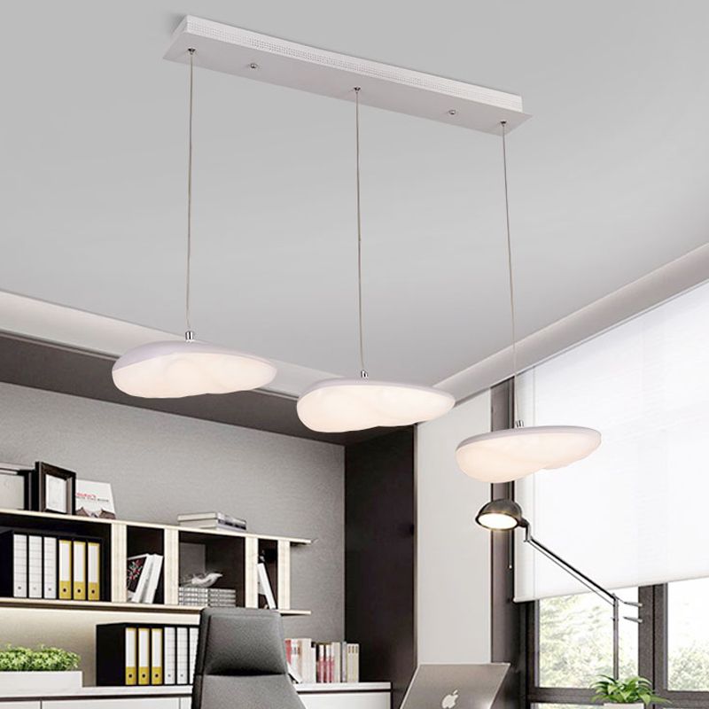 Éclairage à la baisse géométrique blanche Simplicité 3/7 têtes LED Metal Hanging Light Kit avec canopée ronde / linéaire