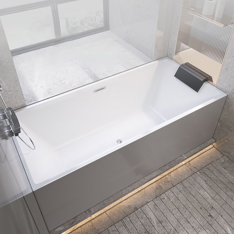 Rectangular Back to Wall Bathtub Antique Finish Soaking Modern Bath Tub