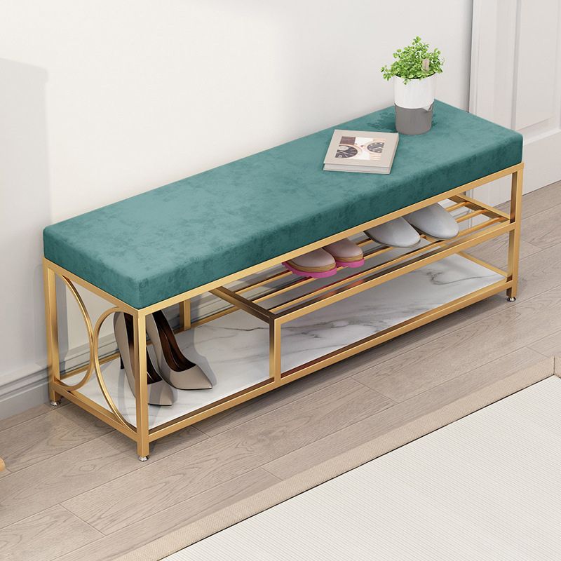 Modern Entryway Bench Upholstery Fill Foam Bench with Shelves