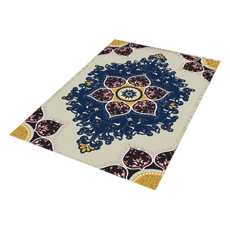 Tapis de classicisme tribal marocain Polyester Tapis d'intérieur Tapis de support sans glissement pour salon