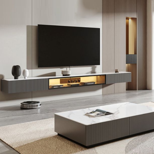 Wall-mounted TV Stand Console Stone TV Media Console with Drawers