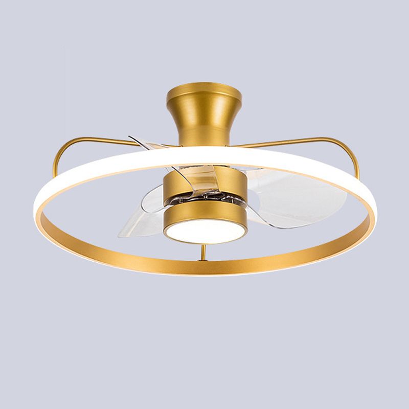 Interior LED Fan Light in Polish Gold Finish Contemporary Ceiling Fan