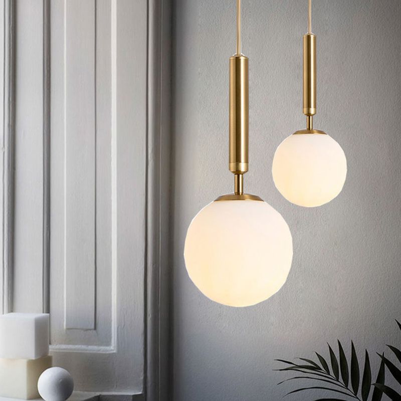 Modern Style Spherical Shape Pendant Lighting Glass 1 Light Pendant Light for Living Room