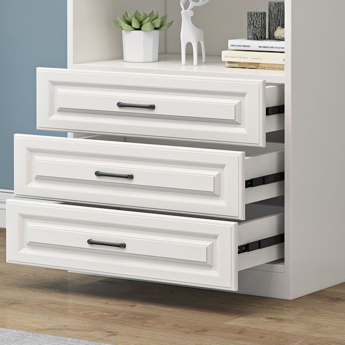 White Engineered Wood Shelf Bookcase Vertical Bookshelf for Office