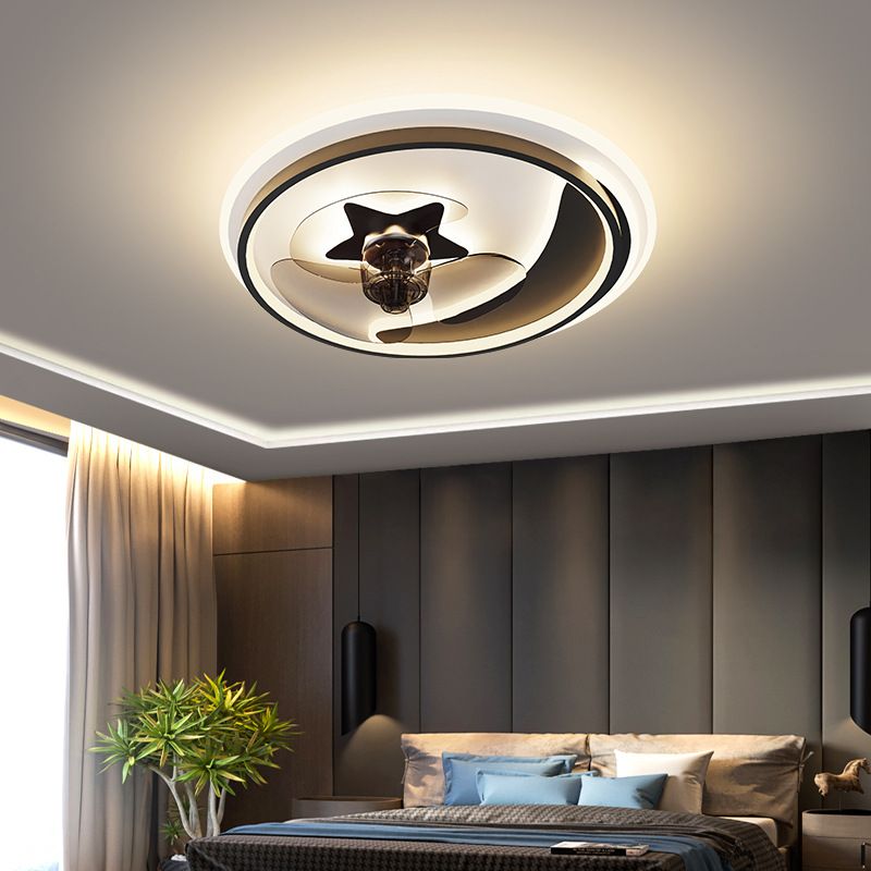 3 lames ventilateur de plafond LED rond