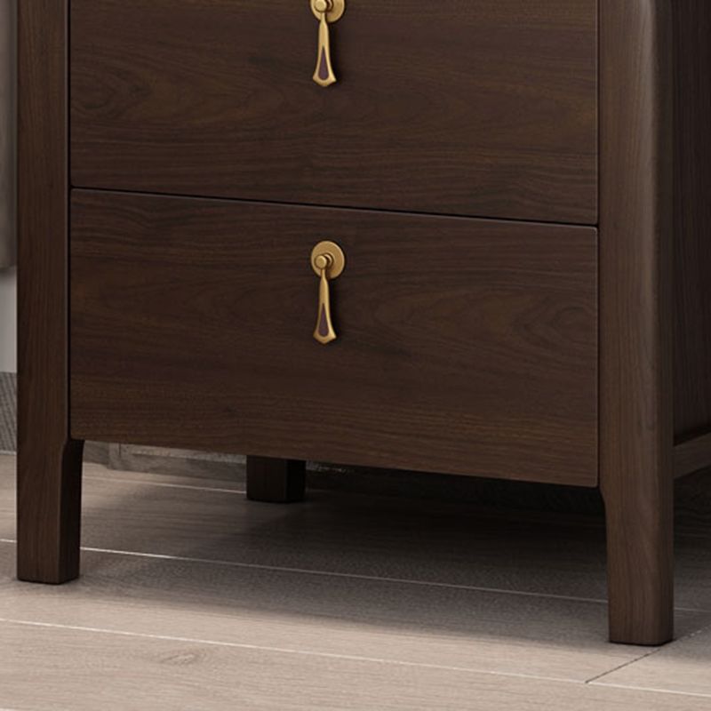 2 - Drawer Contemporary Accent Table Nightstand Antique Finish Bed Nightstand