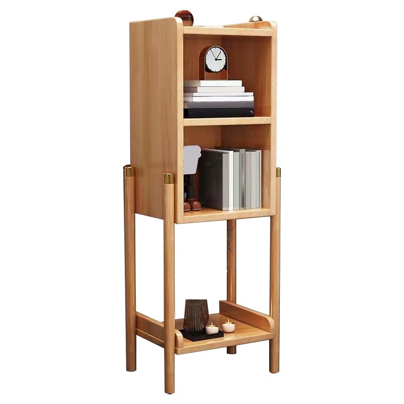 Open Storage Bed Nightstand Solid Wood Bedside Cabinet for Bedroom