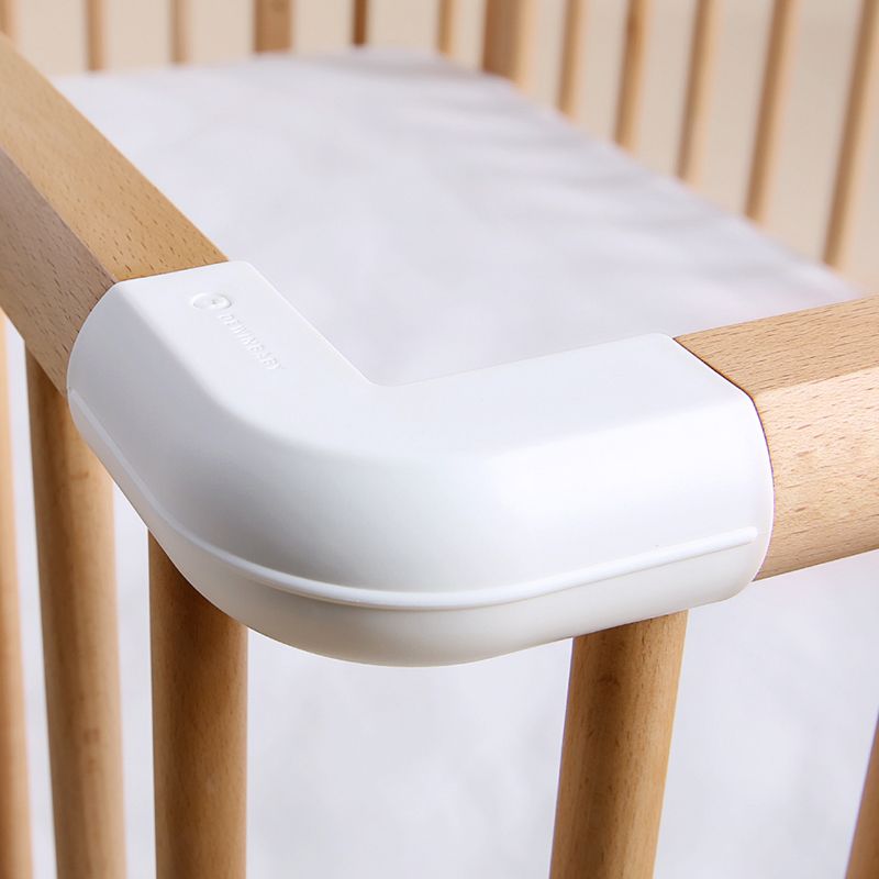 Farmhouse Wood Baby Crib Beech Light Wood Nursery Crib with Casters