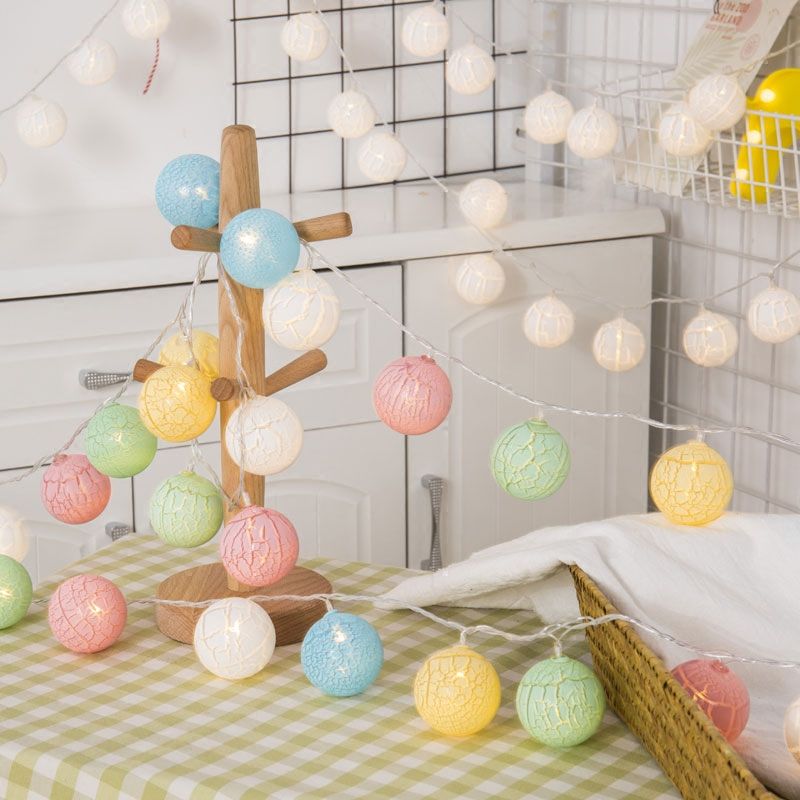 Crackle Ball Girls Bedroom LED Fairy Lighting Decorative Battery Powered String Light