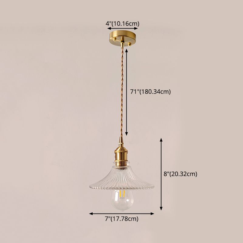 Luz de techo colgante sombreada de vidrio Luz colgante colgante en oro