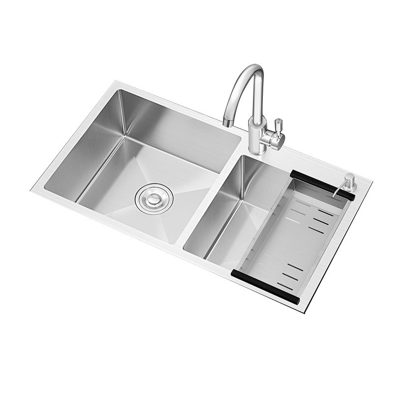 Classic Style Kitchen Sink Stainless Steel Drop-In Noise-cancelling Design Kitchen Sink