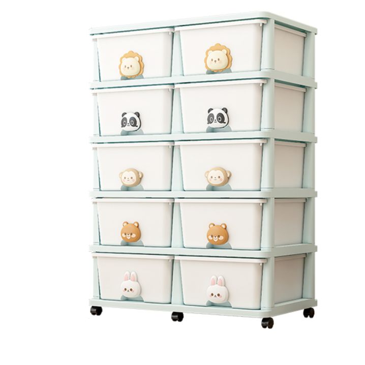 Modern Vertical Plastic Kids Dresser Set with Drawers for Bedroom