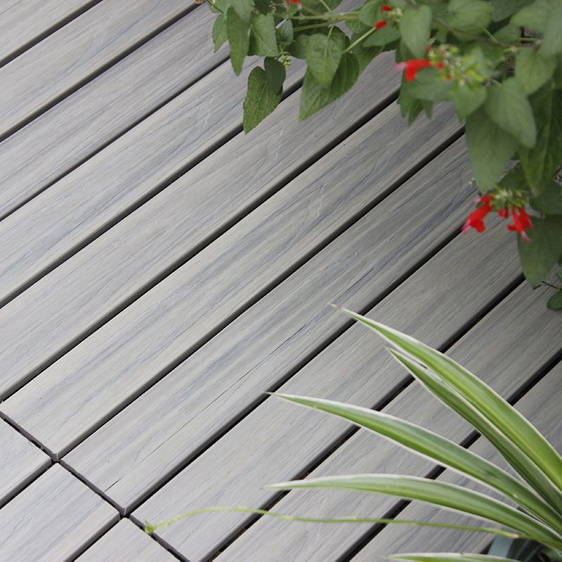 Composite Decking Tiles Interlocking Striped Pattern Patio Flooring Tiles