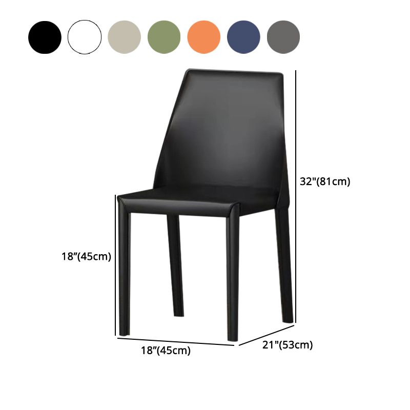 Leather Contemporary Modern Indoor-Outdoor Side Chair Parsons Chair