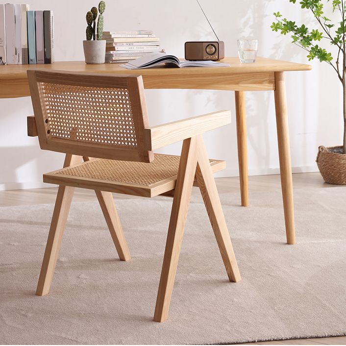 Modern Design Wicker Dining Chairs for Home Arm Open Back Side Chairs