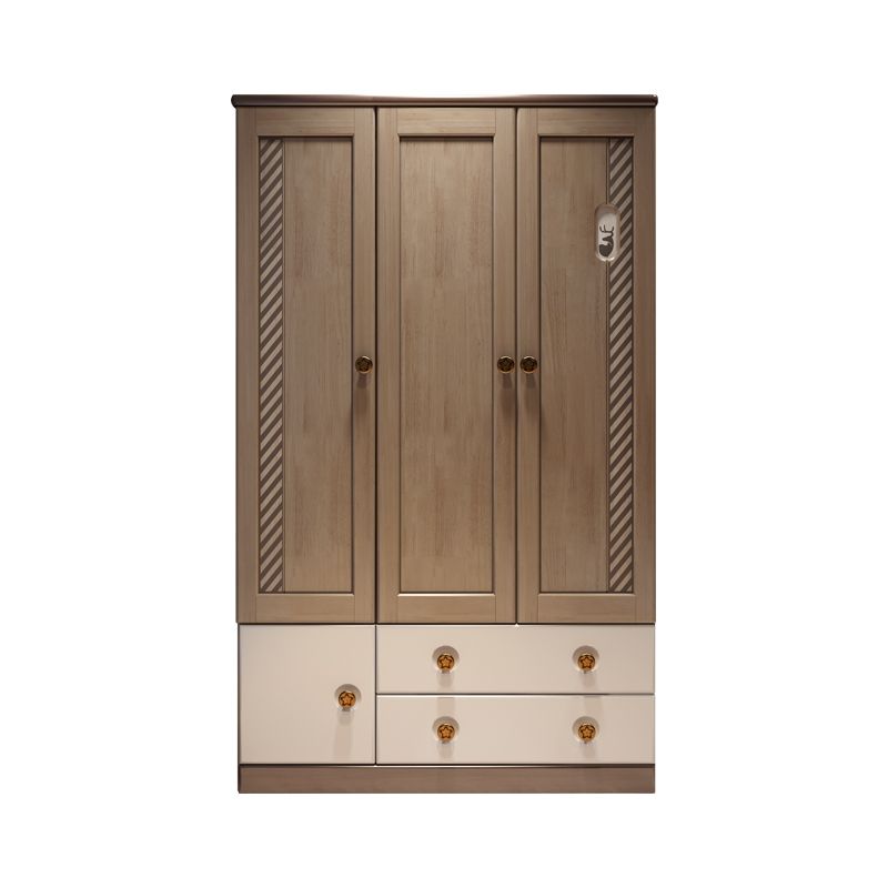 Solid Wood with Garment Rod Shelved Door Farmhouse Bedroom Armoire