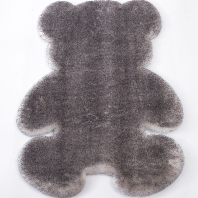 Bear Shaped Plain Rug Multicolor Cartoon Rug Artificial Wool Easy Care Rug for Kids Bedroom