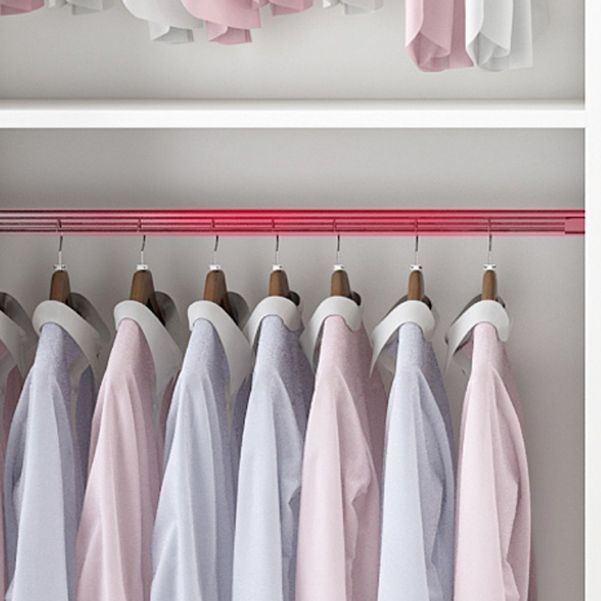 Modern Closet with Shelves Wooden High Gloss Coat Locker in White