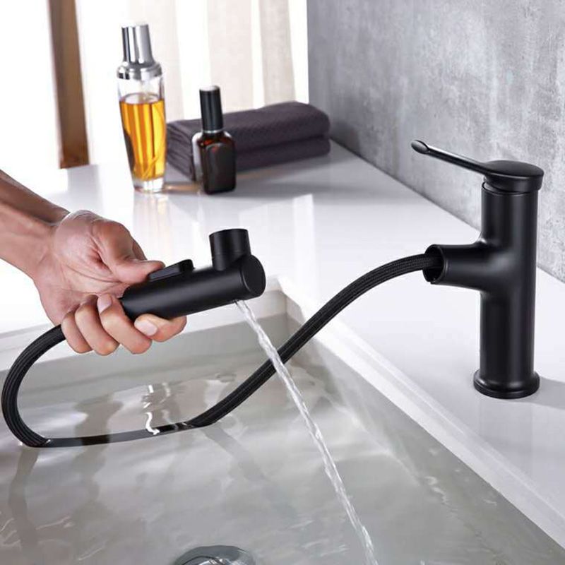 Contemporary Sink Faucet Plian Low Arc Centerset Bathroom Faucet