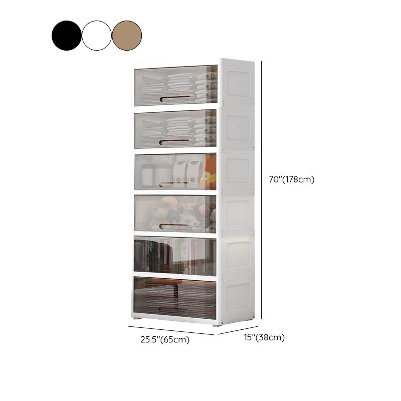 Modern Style Youth Armoire Plastic Door Included Kid's Wardrobe for Home