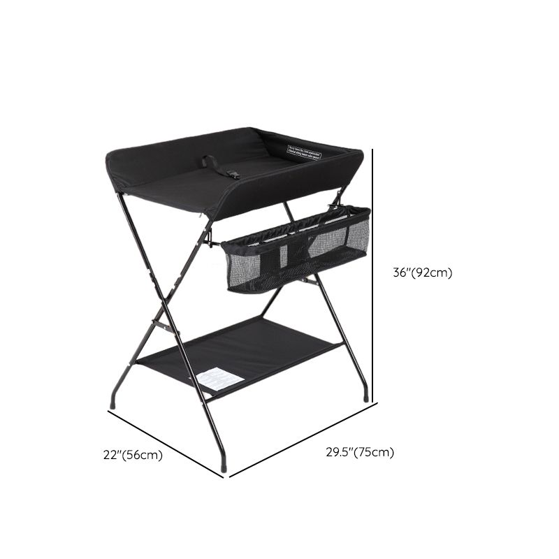 Modern Changing Table with Pad Metal Baby Changing Table with 4 Wheels