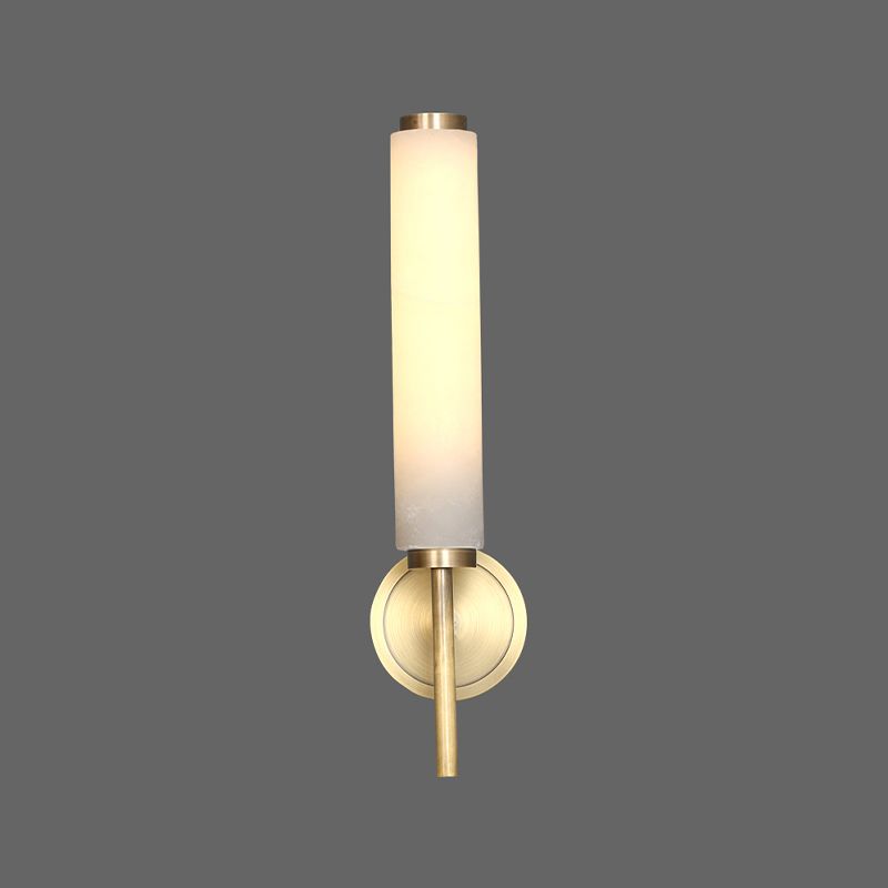 1 / 2 - Light Bath Sconce Brass and Marble Traditional Bathroom Vanity Lighting in Gold