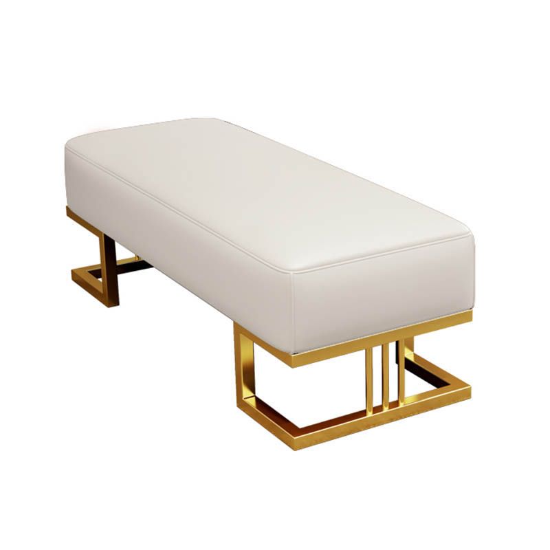 Glam Entryway Bench Cushioned Rectangle Metal Seating Bench , 18 inch Width