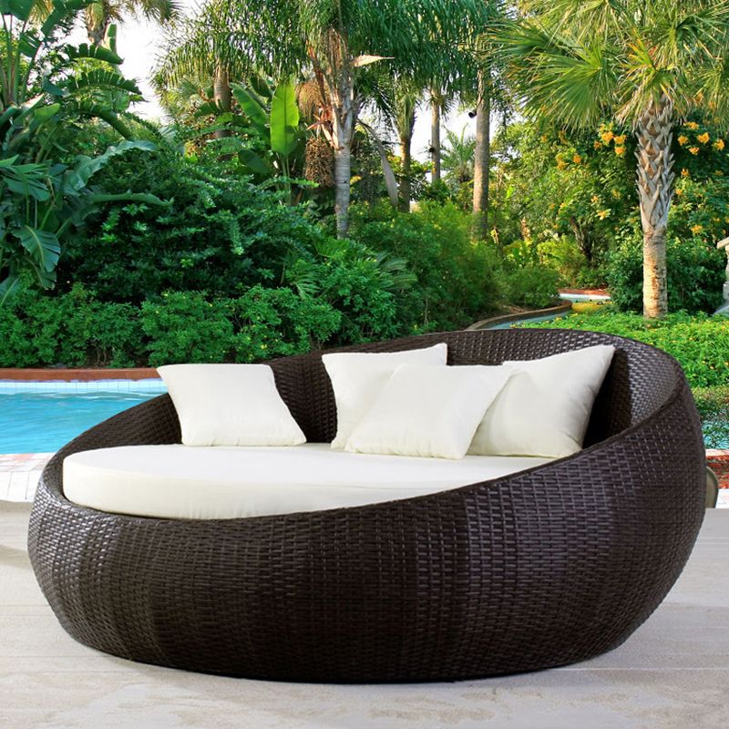 Tropical Style Patio Sofa Outdoor Sofa with Cushions Water Resistant