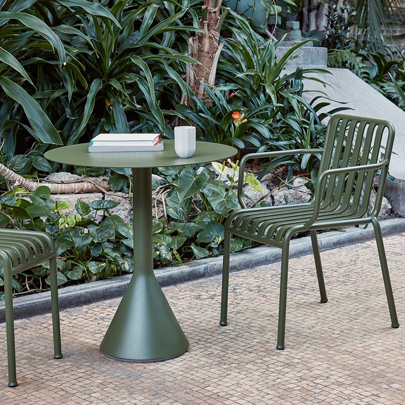 Green Round Dining Table Set 1/3 Pcs Modern Metal Outdoor Dining Set