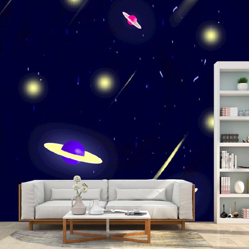 Illustration Outer Space Mural Wallpaper Extra Large Wall Art for Children's Bedroom, Custom-Printed