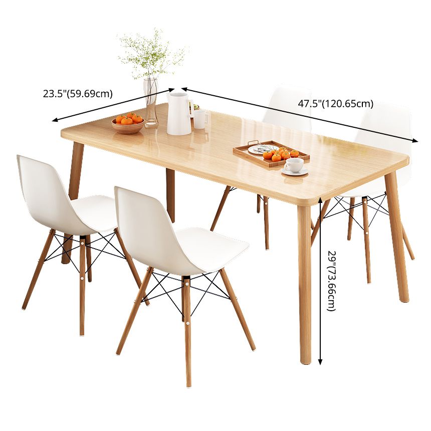 Set da pranzo in legno in legno standard con 4 gambe in legno marrone chiaro per mobili da pranzo