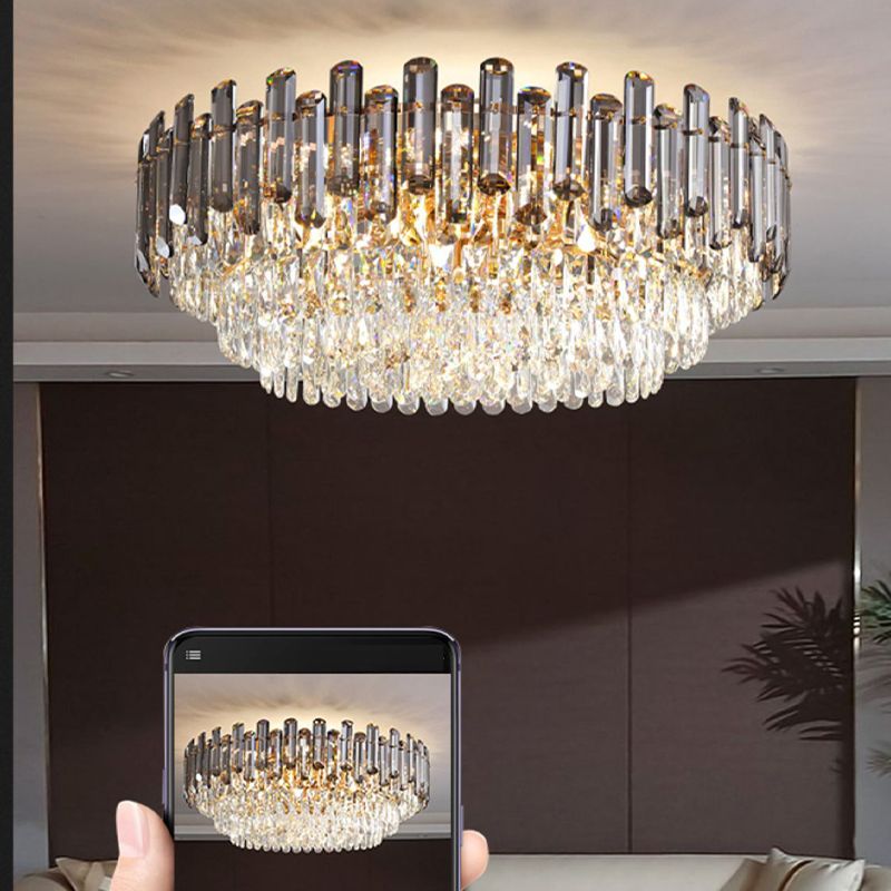 Modern Ceiling Lamp Household Crystal Flush Mount Light Fixture for Bedroom