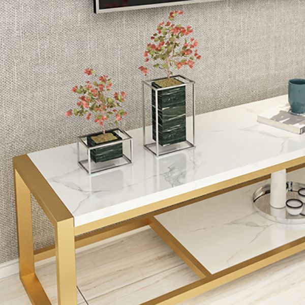 Glam Media Console Open Storage Stand Console for Living Room