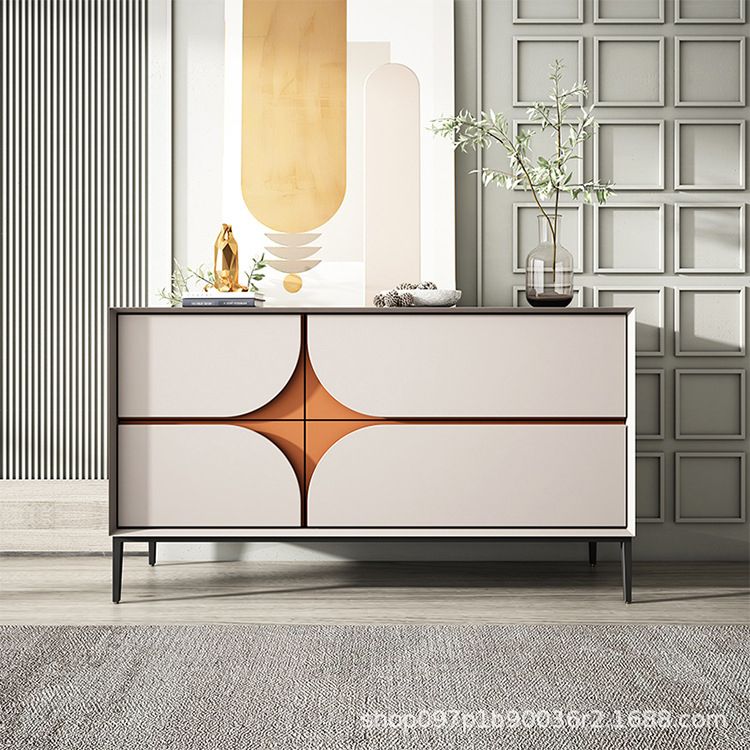 Modern 4-Drawer Sideboard Simple Wood Buffet Table for Dining Room