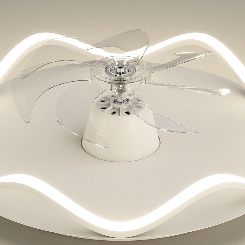 Modernism White Single Ceiling Fan Lamp LED Acrylic Ceiling Fan Light