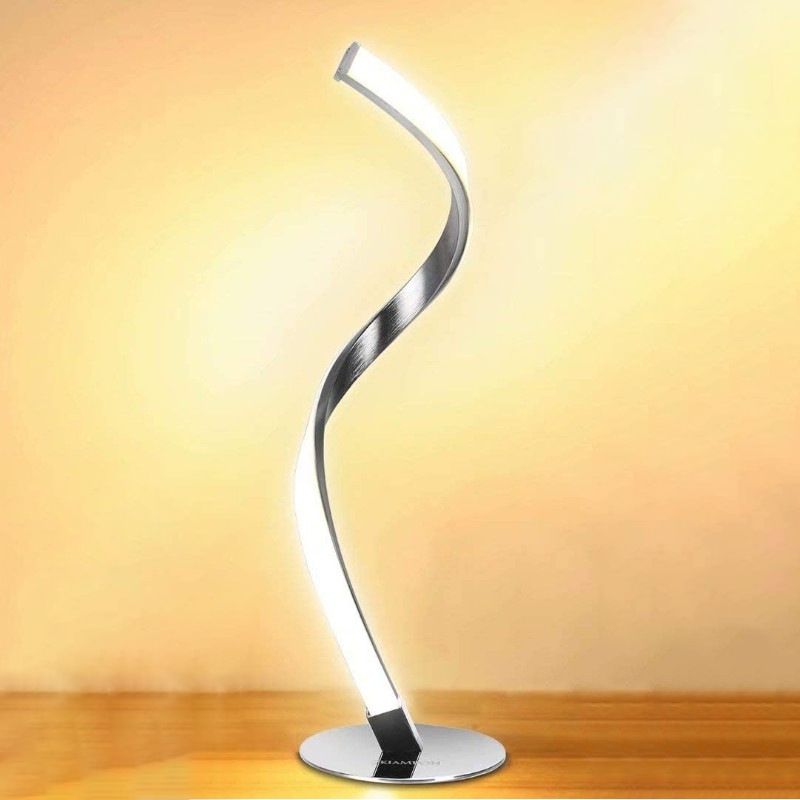 Metal Twisted Table Lamp, Long Bar Shade Linear Table Light for Bedroom