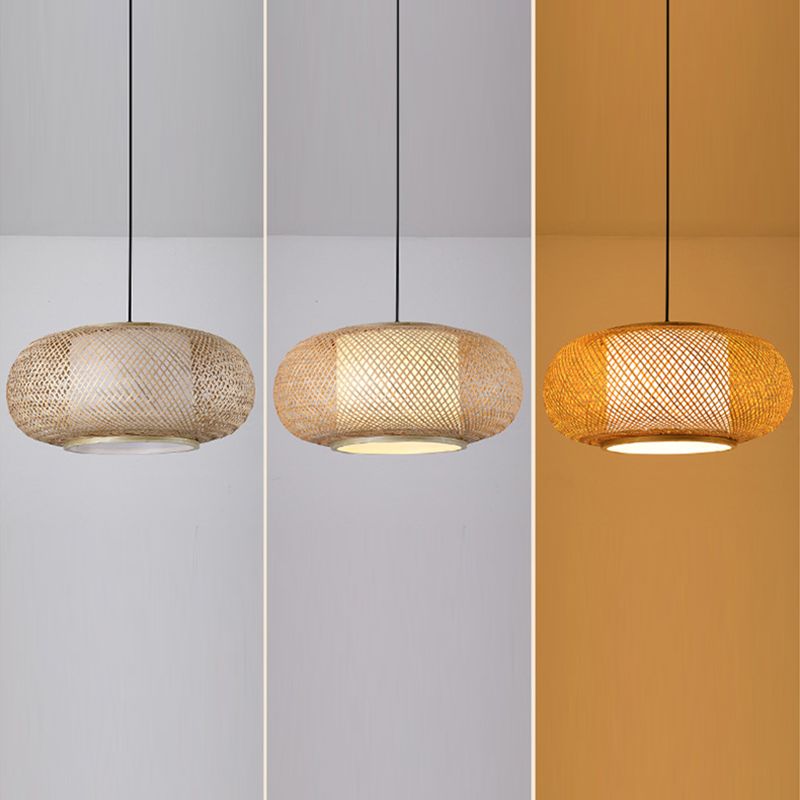 Luce a sospensione a sospensione tessuta a mano moderna Rattan 1 Luce Light Light