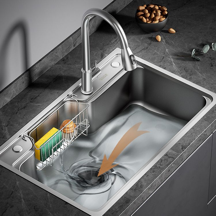 Contemporary Style Kitchen Sink Stainless Steel Drop-In Rustproof Kitchen Sink