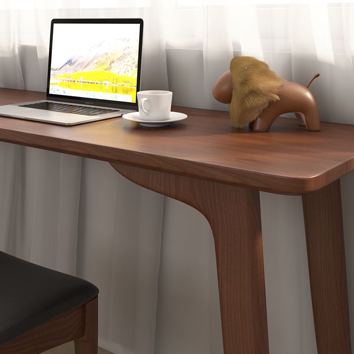 Modern Rectangular Writing Desk Solid Wood 4 Legs Office Desk for Home