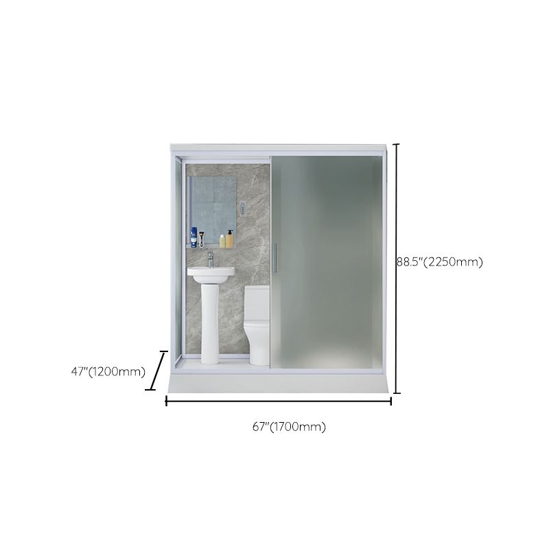 Contemporary Shower Stall Frosted Shower Stall with White Base